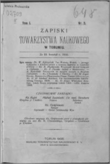 Zapiski Towarzystwa Naukowego w Toruniu, T. 1 nr 3, (1908)