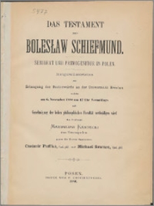 Das Testament des Bolesław Schiefmund : Seniorat und Primogenitur in Polen
