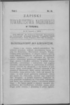 Zapiski Towarzystwa Naukowego w Toruniu, T. 1 nr 10, (1910)