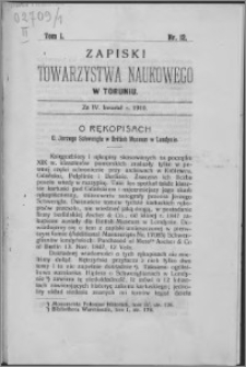 Zapiski Towarzystwa Naukowego w Toruniu, T. 1 nr 12, (1910)