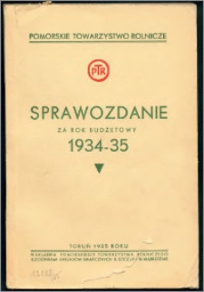 Sprawozdanie za Rok Budżetowy 1934-35