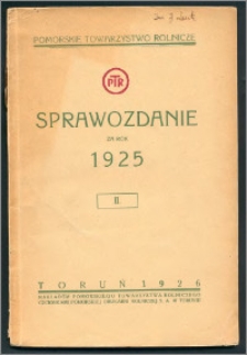 Sprawozdanie za Rok 1925