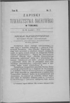 Zapiski Towarzystwa Naukowego w Toruniu,T. 2 nr 7, (1912)