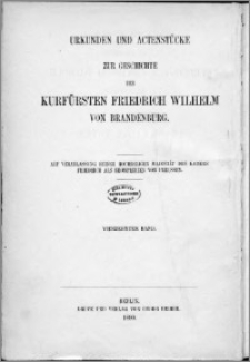Urkunden und Actenstücke zur Geschichte des Kurfürsten Friedrich Wilhelm von Brandenburg. Bd. 14., Bd. 3, Th. 1, Auswärtige Acten. (Oesterreich)