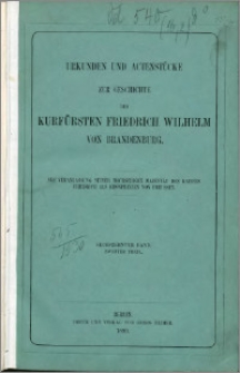 Urkunden und Actenstücke zur Geschichte des Kurfürsten Friedrich Wilhelm von Brandenburg. Bd. 16., Bd. 3, Th. 2, Ständische Verhandlungen. (Preussen)