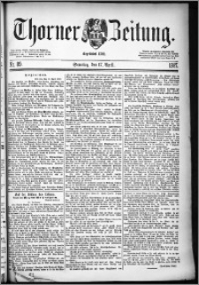 Thorner Zeitung 1887, Nr. 89 + Beilage