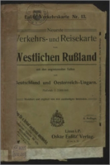 Neue Verkehrskarte Westliches Russland und angrenzende mitteleuropäische Gebiete