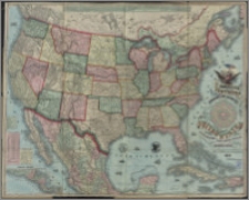 Topographical and railroad map of the United States : british possessions, West Indies, Mexico, and Central America