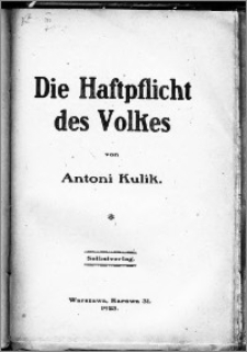 Die Haftpflicht des Volkes