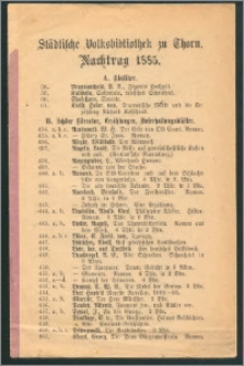 Katalog der Städtischen Volksbibliothek zu Thorn - September 1883]. Nachtrag 1885