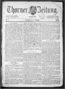 Thorner Zeitung 1889, Nr. 1