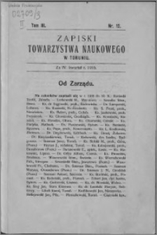 Zapiski Towarzystwa Naukowego w Toruniu, T. 3 nr 12, (1916)