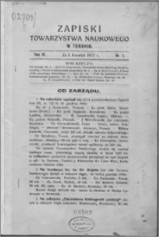 Zapiski Towarzystwa Naukowego w Toruniu, T. 4 nr 1, (1917)