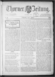 Thorner Zeitung 1891, Nr. 1
