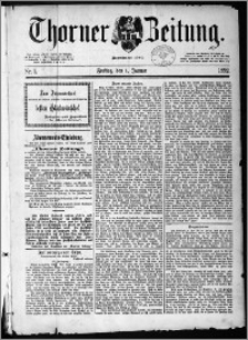 Thorner Zeitung 1892, Nr. 1 + Beilage