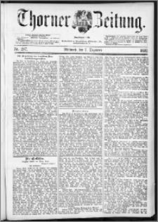 Thorner Zeitung 1892. Nr. 287 + Beilage