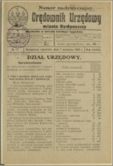 Orędownik Urzędowy Miasta Bydgoszczy, R.39, 1922, Nr 11