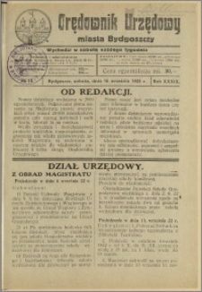 Orędownik Urzędowy Miasta Bydgoszczy, R.39, 1922, Nr 13
