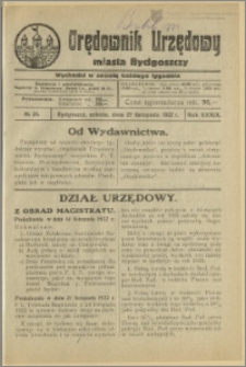 Orędownik Urzędowy Miasta Bydgoszczy, R.39, 1922, Nr 24