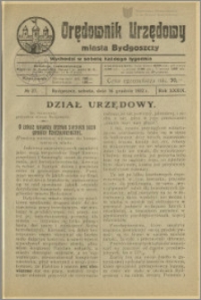 Orędownik Urzędowy Miasta Bydgoszczy, R.39, 1922, Nr 27