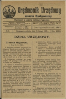 Orędownik Urzędowy Miasta Bydgoszczy, R.40, 1923, Nr 8