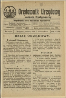 Orędownik Urzędowy Miasta Bydgoszczy, R.40, 1923, Nr 12-13