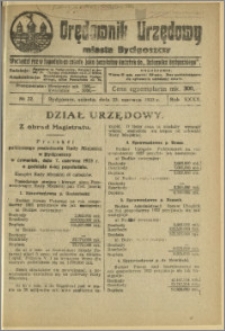 Orędownik Urzędowy Miasta Bydgoszczy, R.40, 1923, Nr 22