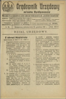 Orędownik Urzędowy Miasta Bydgoszczy, R.40, 1923, Nr 39