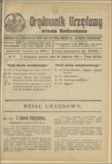 Orędownik Urzędowy Miasta Bydgoszczy, R.41, 1924, Nr 17