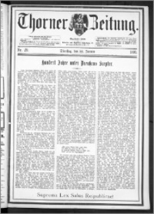 Thorner Zeitung 1893, Nr. 20 Erstes Blatt