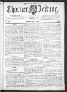 Thorner Zeitung 1893, Nr. 78 Erstes Blatt