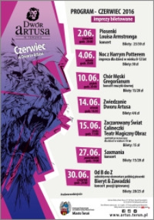 Czerwiec w Dworze Artusa 2016 : program : imprezy biletowane