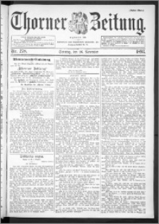 Thorner Zeitung 1893, Nr. 278 Erstes Blatt