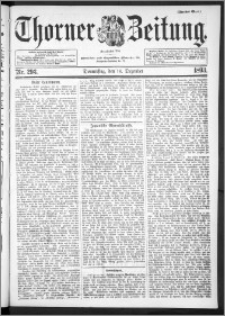 Thorner Zeitung 1893, Nr. 293 Zweites Blatt