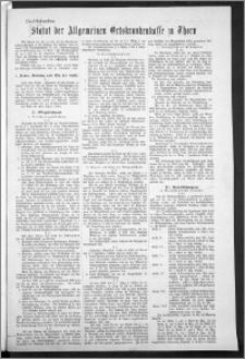Thorner Zeitung 1893, Statut der Allgemeinen Ortskrankenkasse zu Thorn
