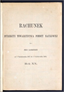 Rachunek Dyrekcyi Towarzystwa Pomocy Naukowej dla Prus Zachodnich od 1 Października 1867 do 1 Października 1868