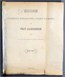 Rachunek Dyrekcyi Towarzystwa Pomocy Naukowej dla Prus Zachodnich za rok od 1 Stycznia 1873 do 31 Grudnia 1873