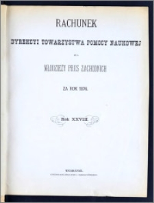 Rachunek Dyrekcyi Towarzystwa Pomocy Naukowej dla Młodzieży Prus Zachodnich za rok 1876