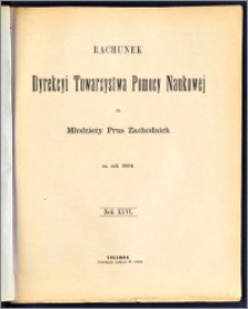 Rachunek Dyrekcyi Towarzystwa Pomocy Naukowej dla Młodzieży Prus Zachodnich za rok 1894