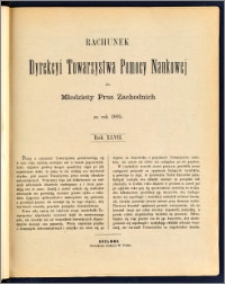 Rachunek Dyrekcyi Towarzystwa Pomocy Naukowej dla Młodzieży Prus Zachodnich za rok 1895
