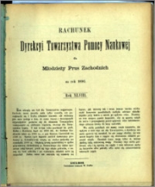 Rachunek Dyrekcyi Towarzystwa Pomocy Naukowej dla Młodzieży Prus Zachodnich za rok 1896