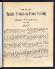 Rachunek Dyrekcyi Towarzystwa Pomocy Naukowej dla Młodzieży Prus Zachodnich za rok 1897