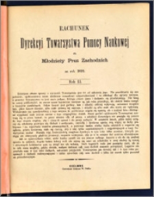 Rachunek Dyrekcyi Towarzystwa Pomocy Naukowej dla Młodzieży Prus Zachodnich za rok 1899