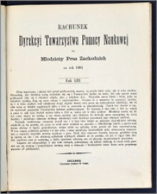 Rachunek Dyrekcyi Towarzystwa Pomocy Naukowej dla Młodzieży Prus Zachodnich za rok 1901