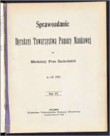 Sprawozdanie Dyrekcyi Towarzystwa Pomocy Naukowej dla Młodzieży Prus Zachodnich za rok 1903