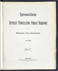 Sprawozdanie Dyrekcyi Towarzystwa Pomocy Naukowej dla Młodzieży Prus Zachodnich za rok 1908