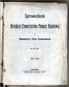 Sprawozdanie Dyrekcyi Towarzystwa Pomocy Naukowej dla Młodzieży Prus Zachodnich za rok 1917