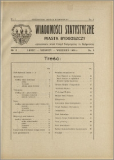 Orędownik Miasta Bydgoszczy, R.47, 1931, Nr 1, Wiadomości statystyczne miasta Bydgoszczy, Nr 3