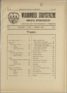 Orędownik Miasta Bydgoszczy, R.47, 1931, Nr 15, Wiadomości statystyczne miasta Bydgoszczy, Nr 1