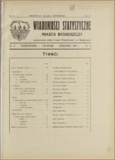 Orędownik Miasta Bydgoszczy, R.48, 1932, Nr 5, Wiadomości statystyczne miasta Bydgoszczy, Nr 4